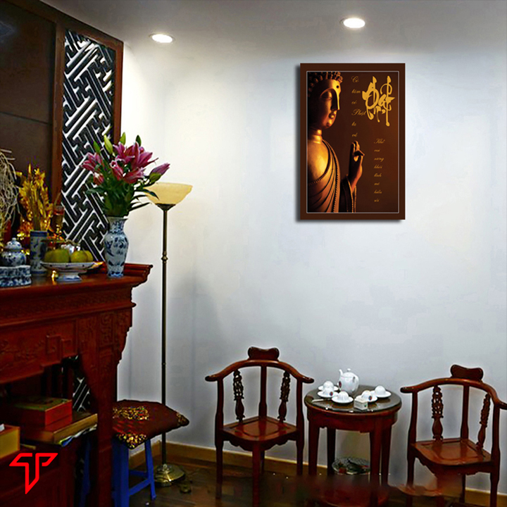 Hình Phật treo tường trang trí nhà cửa, nơi thờ cúng linh thiêng mẫu Tranh Thư Pháp Phật Giáo 2662