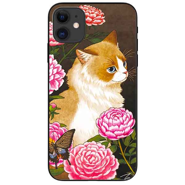 Ốp lưng in cho Iphone 11 Mẫu Mèo Và Hoa