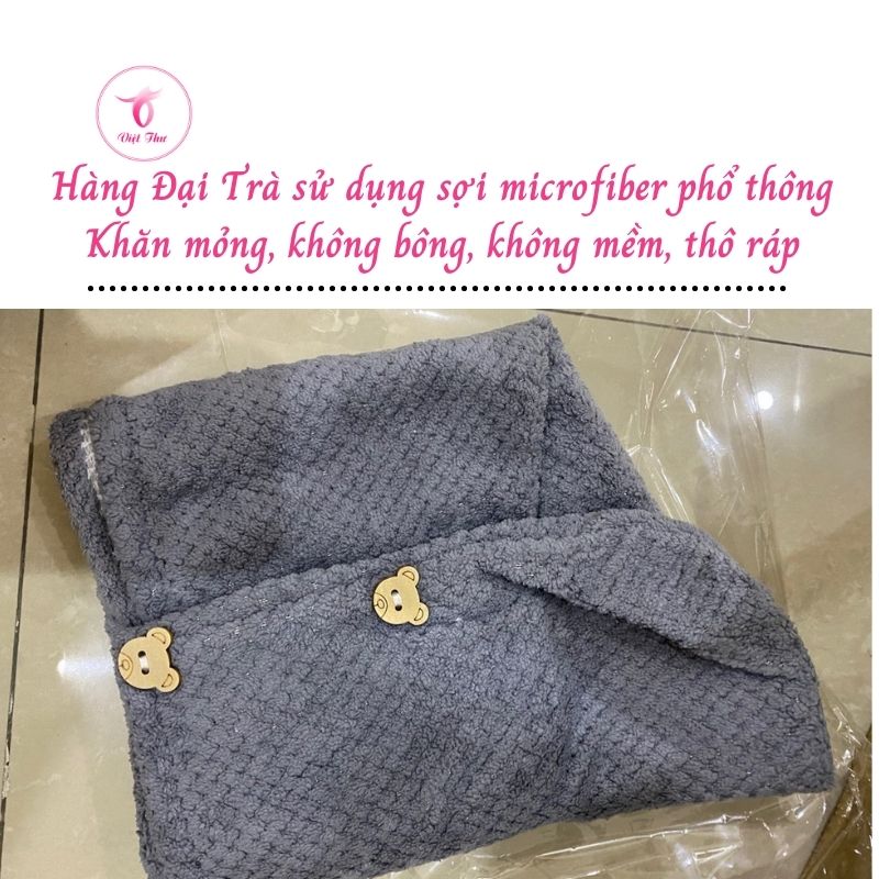 Khăn quấn tóc gội đầu nhanh khô cao cấp sợi Microfiber Việt Thư công nghệ Nhật siêu thấm nước, siêu mềm, bảo vệ tóc - Hàng Chính Hãng