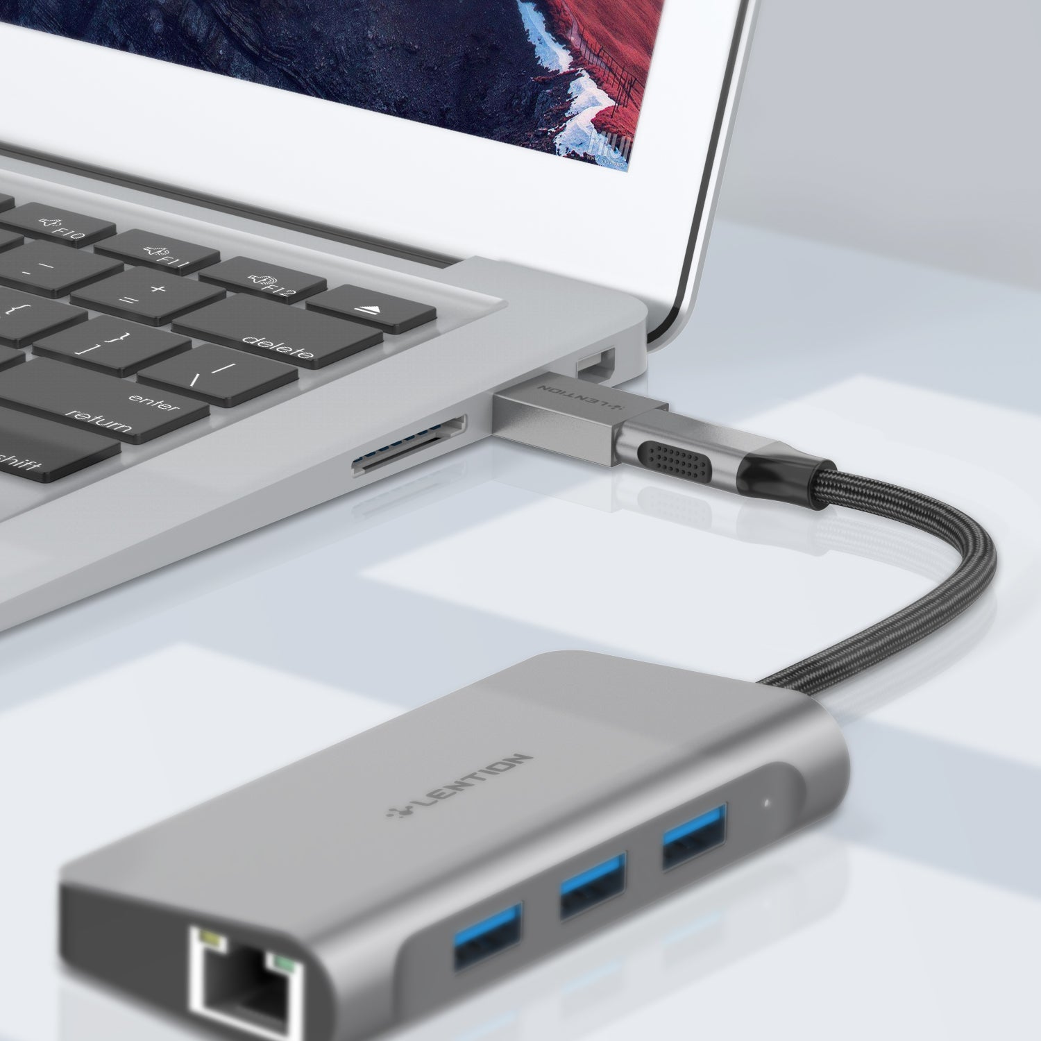 Đầu chuyển đổi USB-A sang USB-C Lention H3 Hàng Chính Hãng.