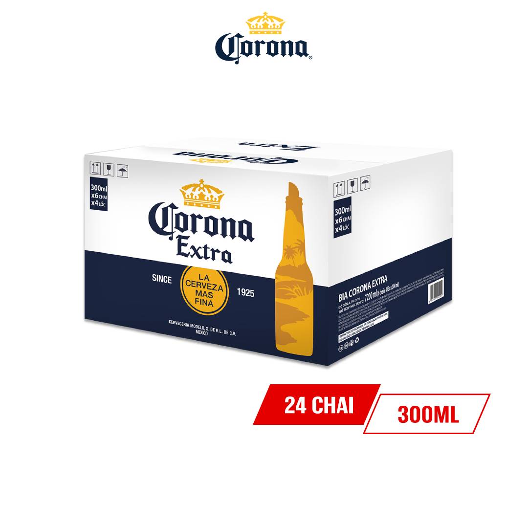 Bia Corona Extra Nhập Khẩu Thùng 24 Chai (300ml/chai)