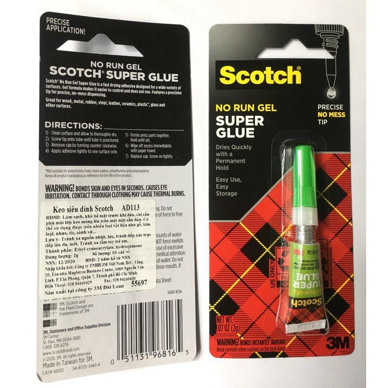 Keo dán đa năng Scotch 3M siêu dính, siêu bền, keo trong suốt tính thẩm mỹ cao, keo loãng mau khô, dễ sử dụng AD113