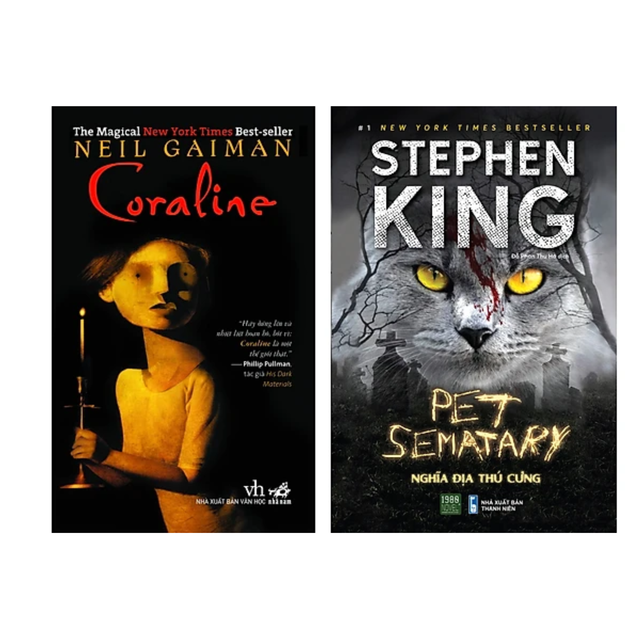 Combo 2 cuốn Truyện Kinh Dị : Stephen King - Pet Sematary - Nghĩa Địa Thú Cưng + Coraline