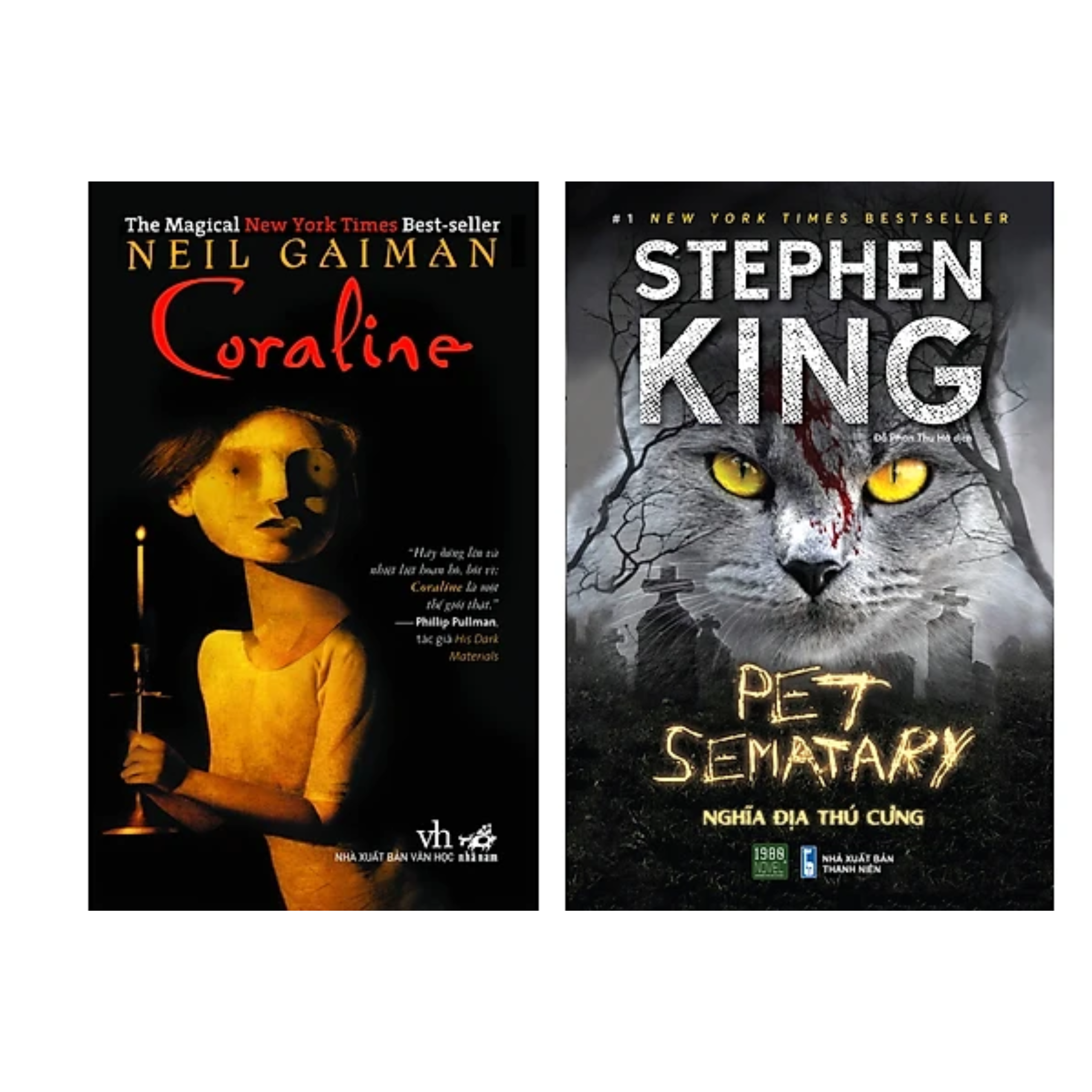 Combo 2 cuốn Truyện Kinh Dị : Stephen King - Pet Sematary - Nghĩa Địa Thú Cưng + Coraline (Tái Bản 2018)