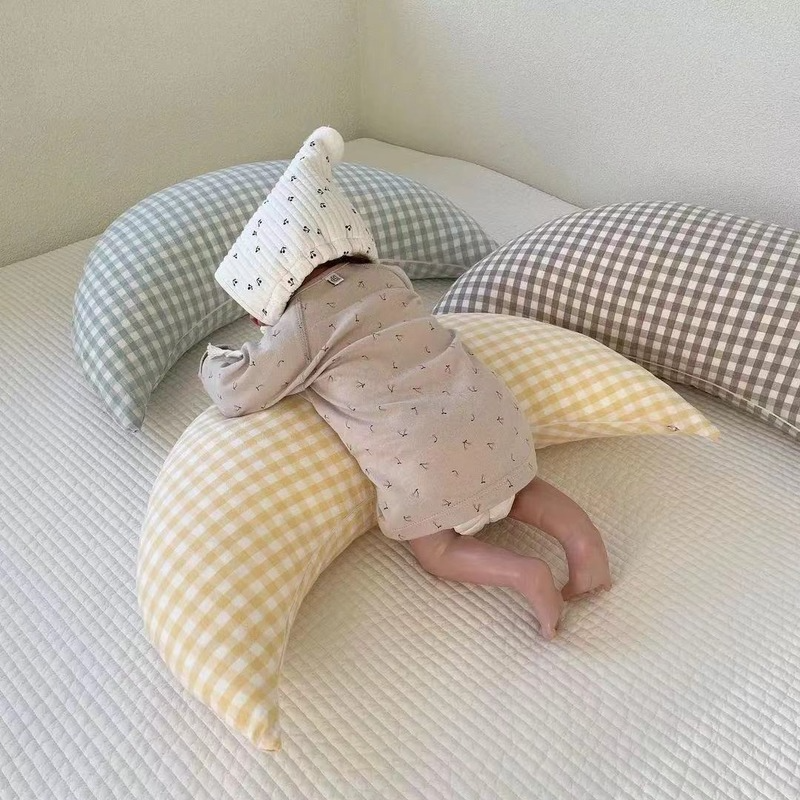 Cotton Kẻ Sọc Trăng Bé Đệm Lưng Trẻ Sơ Sinh Điều Dưỡng Gối Bảo Vệ Giường Cũi Ốp Lưng Trang Trí Phòng Gối Cho Bé Sơ Sinh Phụ Nữ Mang Thai