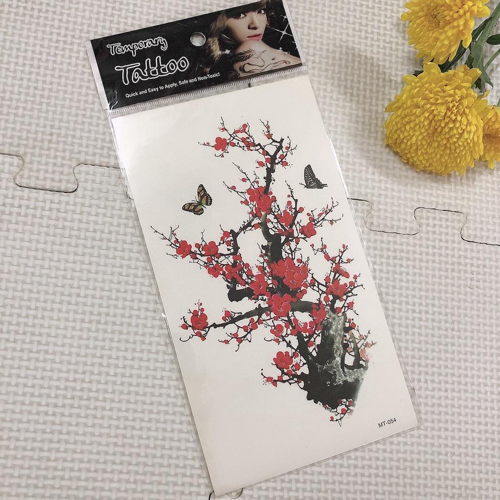 Combo 5 tấm hình xăm dán cao cấp 10x20cm: Hoa xinh khoe sắc