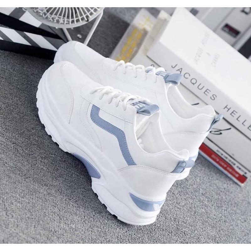 Giày Thể thao Sneaker nữ giày phối đơn giản viền xanh mã số 3