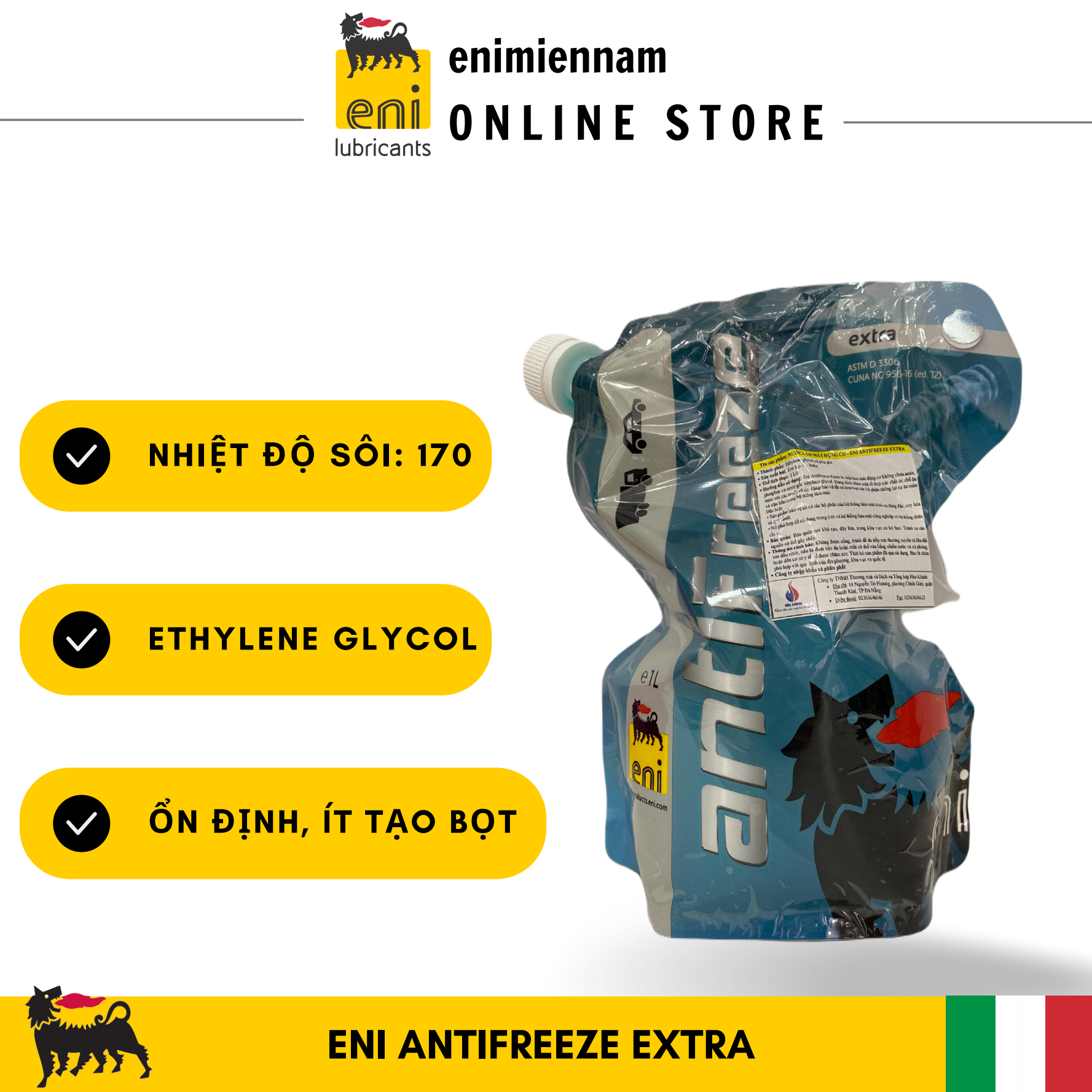 Nước Mát ENI Extra xanh 1L, nhiệt độ sôi 170