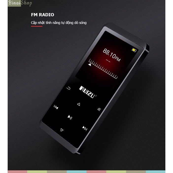 Máy Nghe Nhạc Lossless Bluetooth Ruizu D02 4GB (2018) - Hàng Chính Hãng