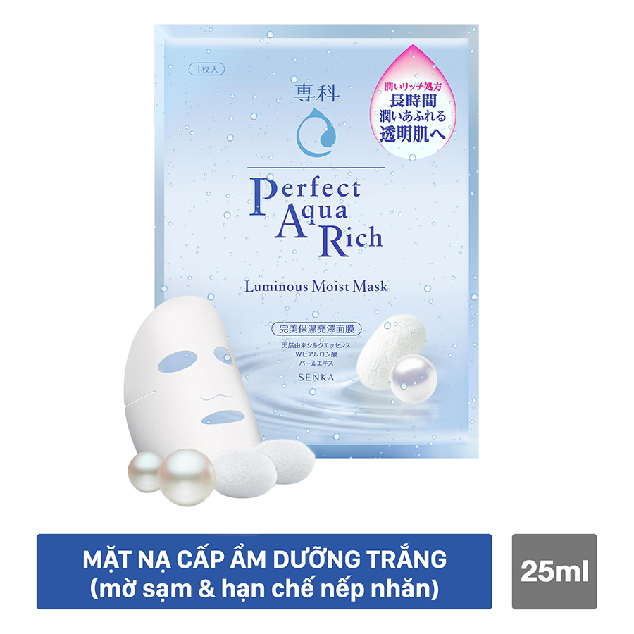 Mặt Nạ Cấp Ẩm Dưỡng Trắng Senka Perfect Aqua Rich Luminous Moist Mask 14647 (25ml)