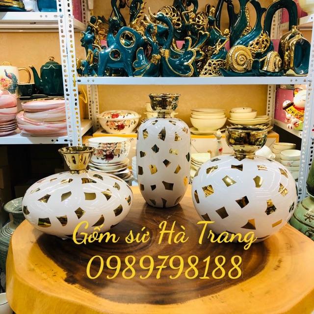 Set 3 lọ decor gốm sứ hàng nhập cao cấp