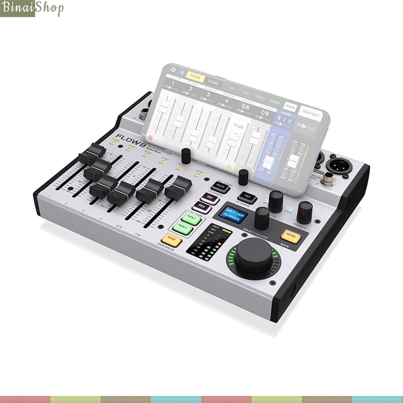 Behringer Flow 8 - Mixer Cơ Lai Số 8 Kênh Đầu Vào, Hỗ Trợ Bluetooth, Cổng USB Phát Trực Tiếp- Hàng chính hãng