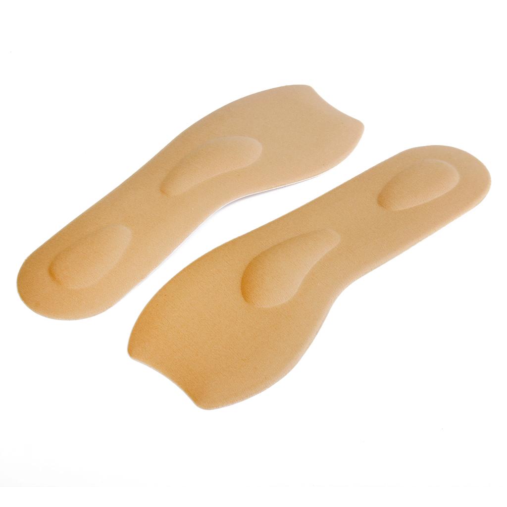 Elastic Memory Sponge Arch Support 3/4 Length Massage Insoles Beige