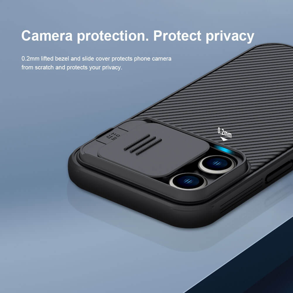 Ốp lưng MagSaffe chống sốc cho iPhone 14 Pro Max (6.7 inch) bảo vệ Camera hiệu Nillkin Camshield Pro chống sốc cực tốt, chất liệu cao cấp, có khung & nắp đậy bảo vệ Camera - hàng nhập khẩu