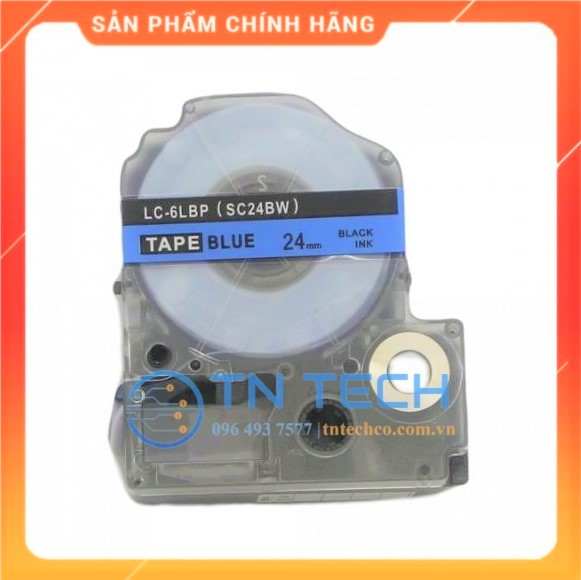 Nhãn in TEPRA - EPSON LC-6LBP (SC24BW) – Chữ đen nền xanh dương 24MM X 8M  - Dùng cho máy in nhãn TEPRA - EPSON [Hàng nhập khẩu]