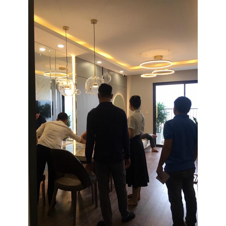 Đèn Decor Thả Trần 3 Vòng To Trang Trí Phòng Khách,Bếp Ăn,Phòng Ngủ Cao Cấp,Có Đèn Led 3 Màu Ánh Sáng,G4