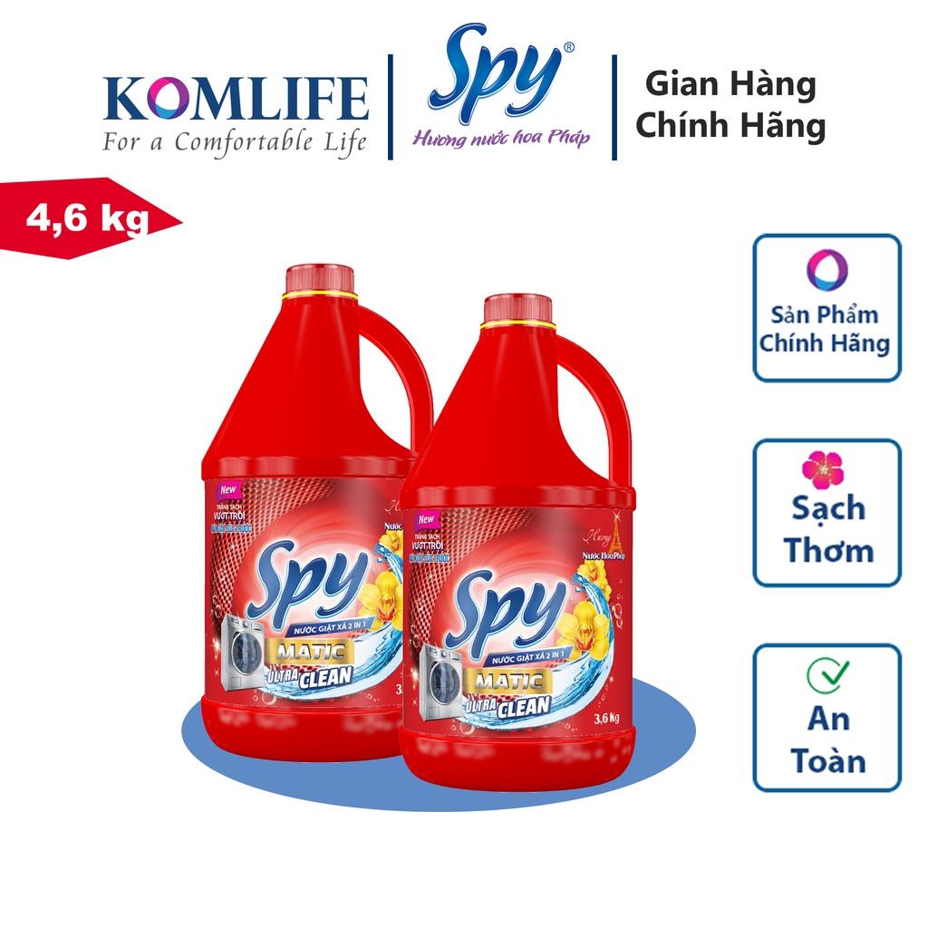 Can nước giặt xả SPY Ultra Clean Matic cửa trên 4,6 kg trắng sạch sâu, ít bọt, thơm lâu