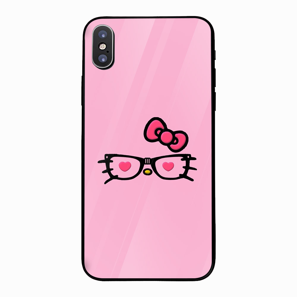 Ốp kính cường lực cho điện thoại iPhone X - Kính hồng MS ABDK001