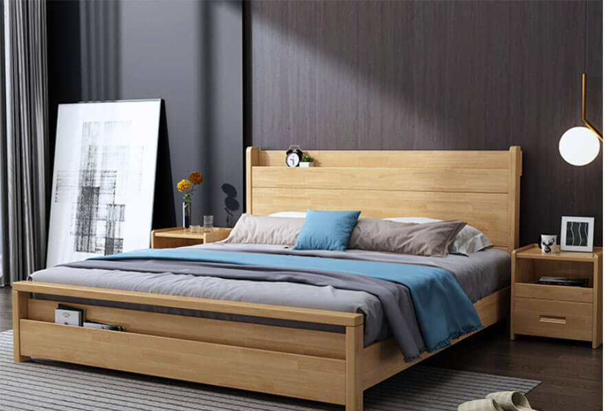 Giường ngủ gỗ sồi cho gia đình chất lượng cao