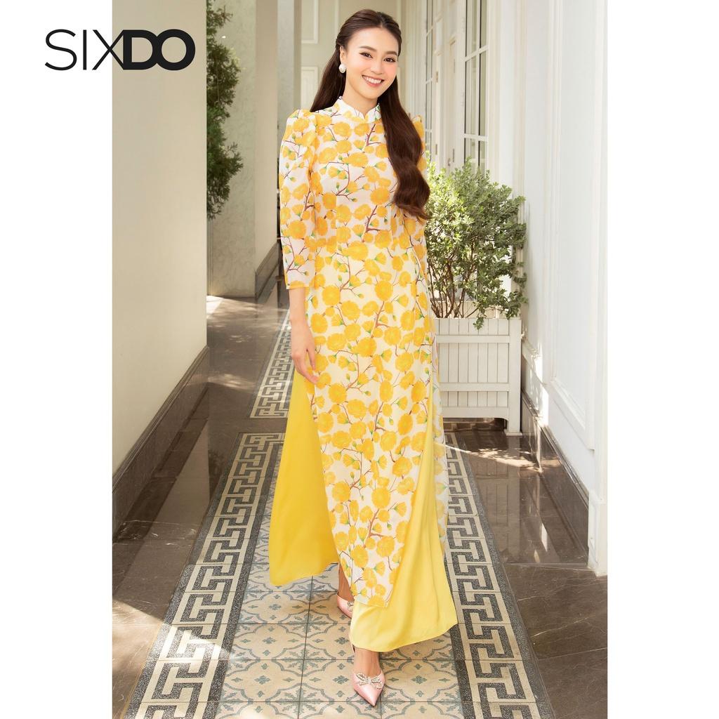 Áo dài nữ họa tiết hoa SIXDO