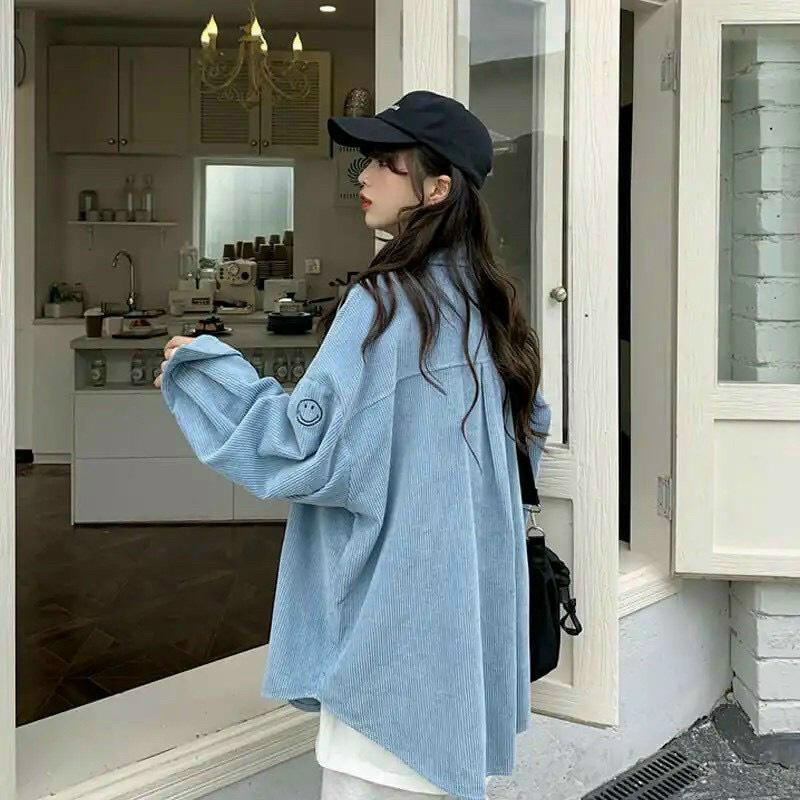 ÁO SƠ MI NHUNG NAM NỮ UNISEX GIẢN ĐƠN THÊU MẶT CƯỜI TAY NGỘ NGHĨNH PHONG CÁCH DUYÊN DÁNG CỰC TREND TP5485 BAO ĐẸP