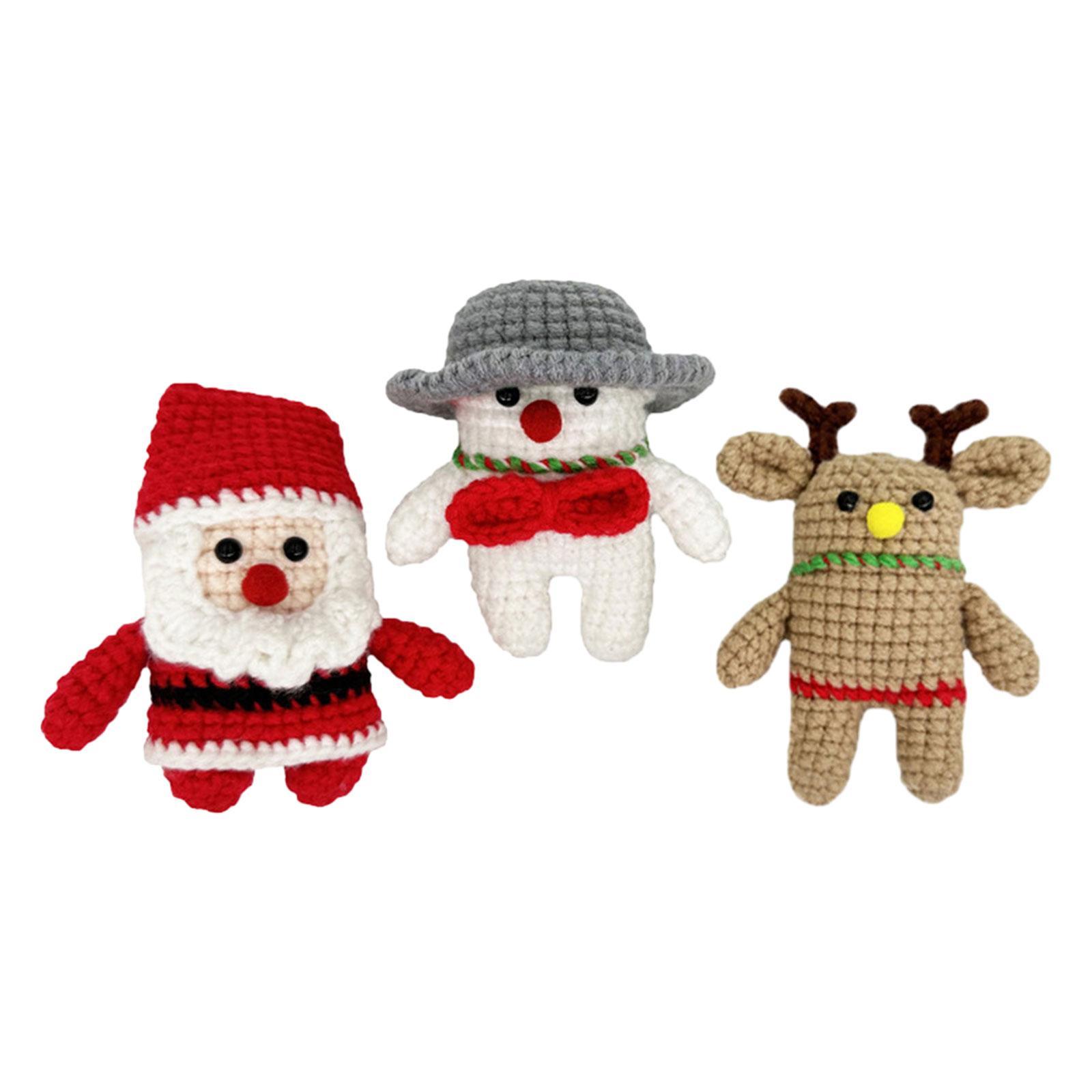 Doll Crochet Materials Set Christmas Doll Crochet  Deer Toy Party Cute Practical Crafts DIY Crochet Doll Set for Kids Teens