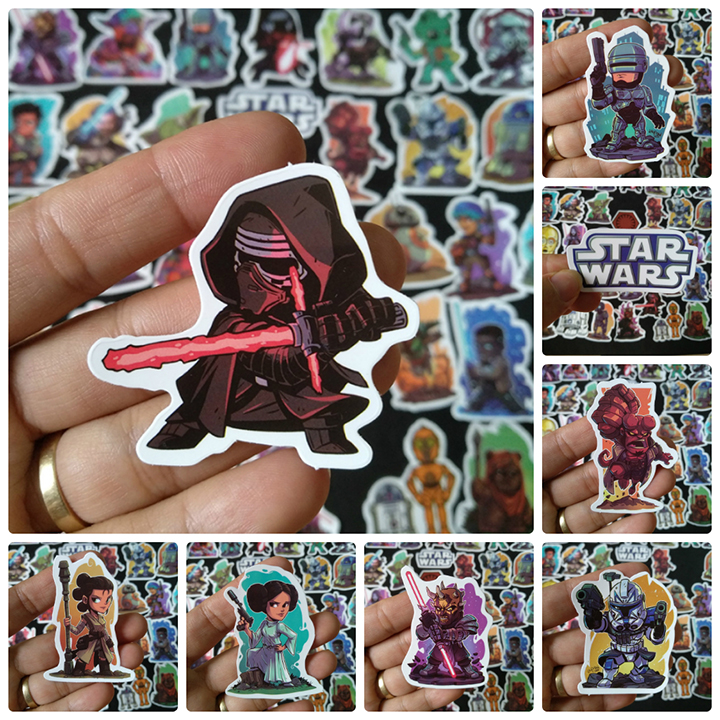 Bộ Sticker dán cao cấp chủ đề NHÂN VẬT TRONG STAR WARS - Dùng dán Xe, dán mũ bảo hiểm, dán Laptop...