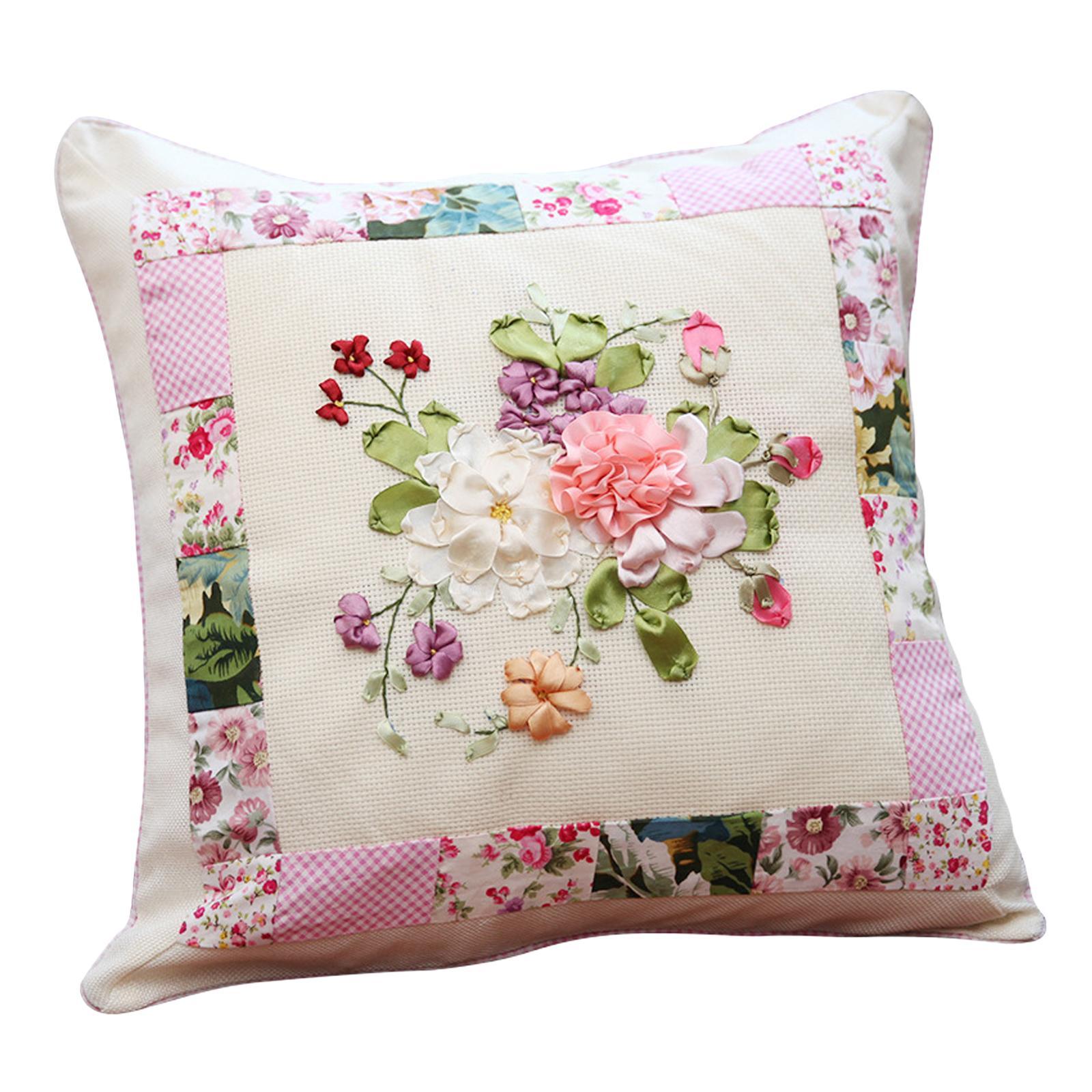 Embroidery Pillow Covers Kit Cross Stitch Kits for Sofa Sewing Supplies Bedroom Adults