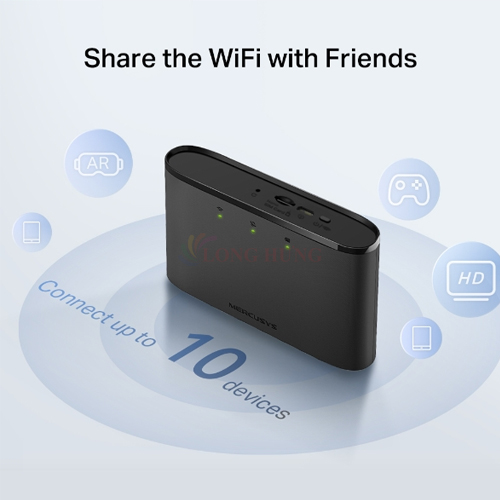 Bộ thiết bị phát Wifi 4G LTE Mercusys 150 Mbps 2200mAh MT110 - Hàng chính hãng