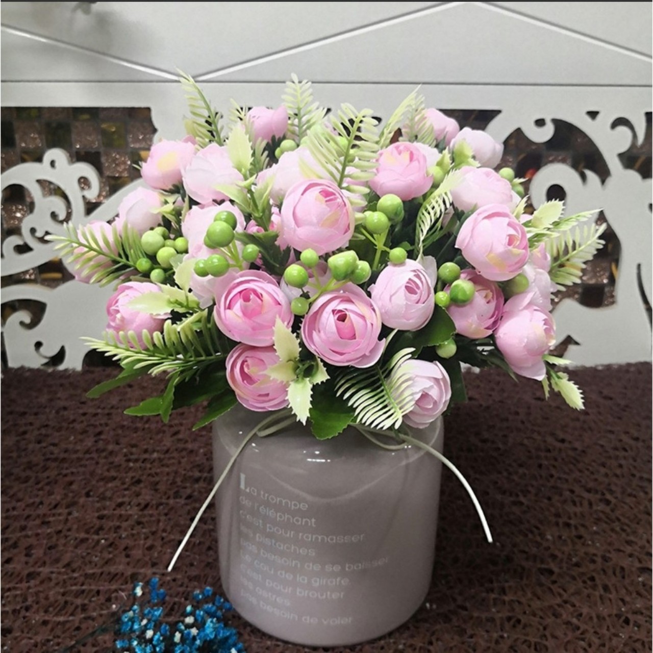 Cành hoa hồng trà Masory 10 bông mẫu mới trang trí nhà cửa