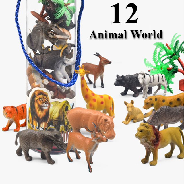 Đồ chơi động vật 12 con thú rừng A130 sống động  (5-7cm) t