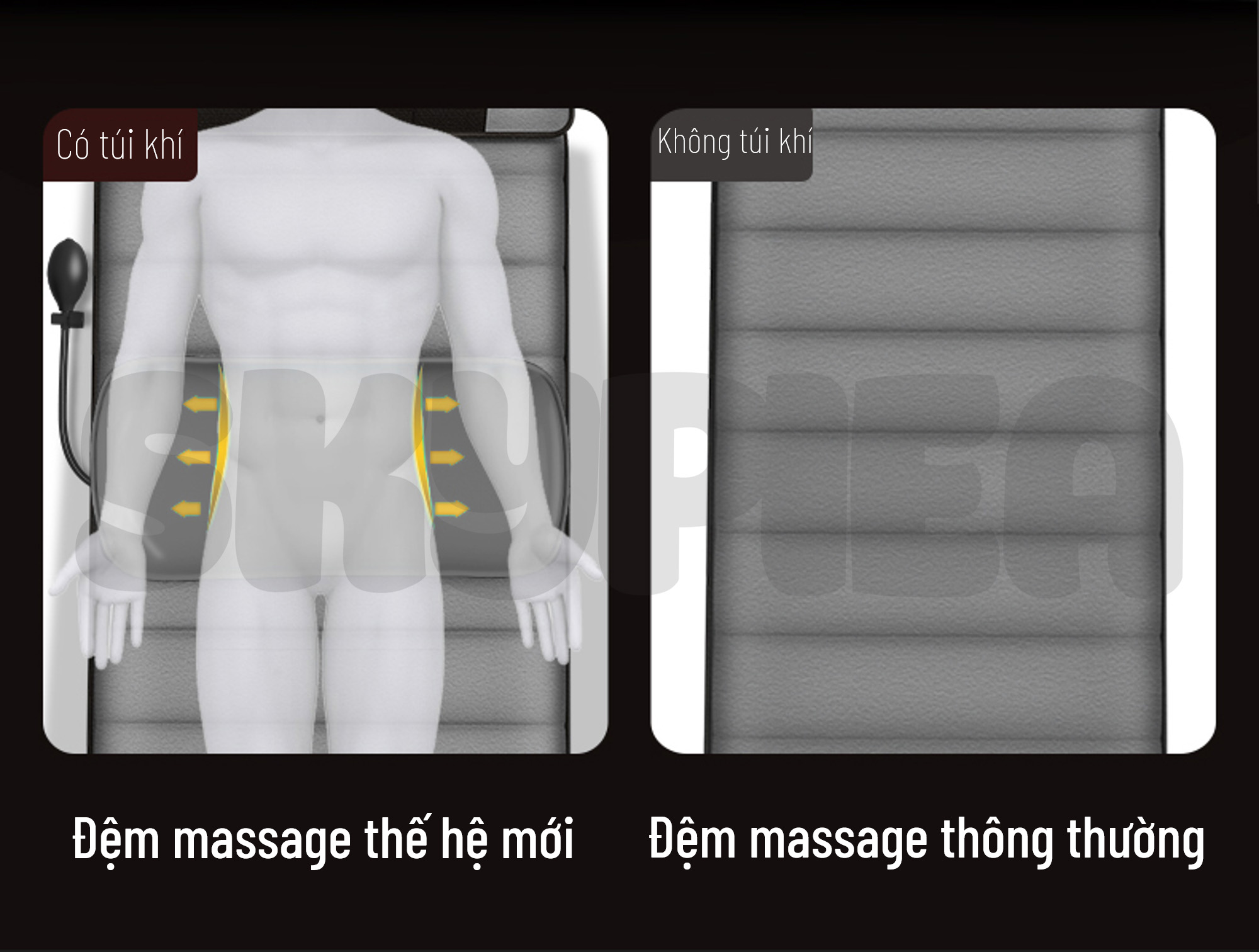 Đệm Massage Toàn Thân - Phiên Bản 2021 - Đệm Mát Xa toàn Thân Hồng Ngoại - Bộ Điều Khiển Cầm Tay - Mát Xa 16 bi - Chất Liệu Vải Nhung Mát Mẻ