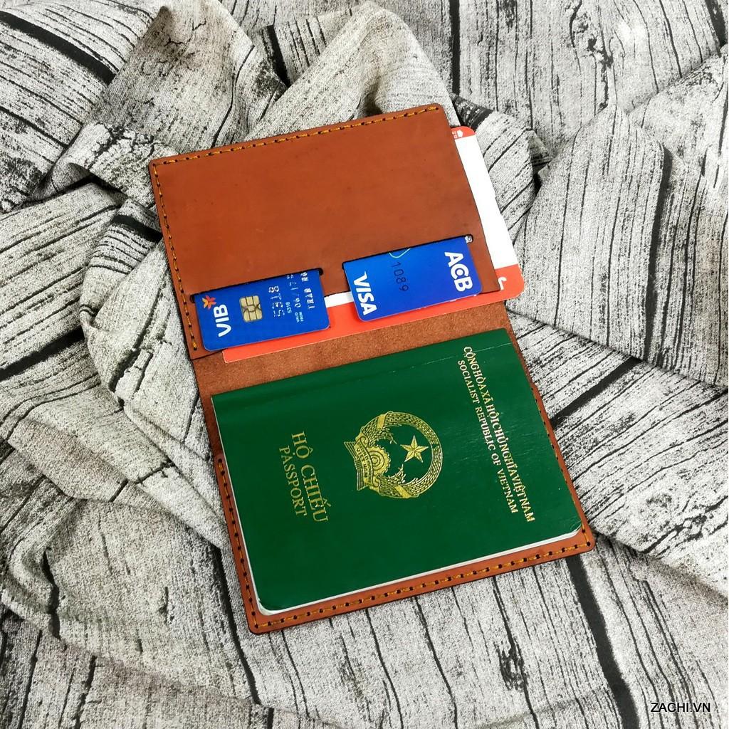 Ví đựng passport da bò, bao da đựng hộ chiếu da thật 100% - Dyshop PP921