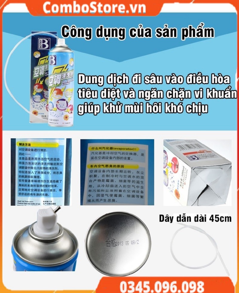 Chai xịt vệ sinh máy lạnh ô tô xe hơi – Chai xịt vệ sinh điều hòa ô tô