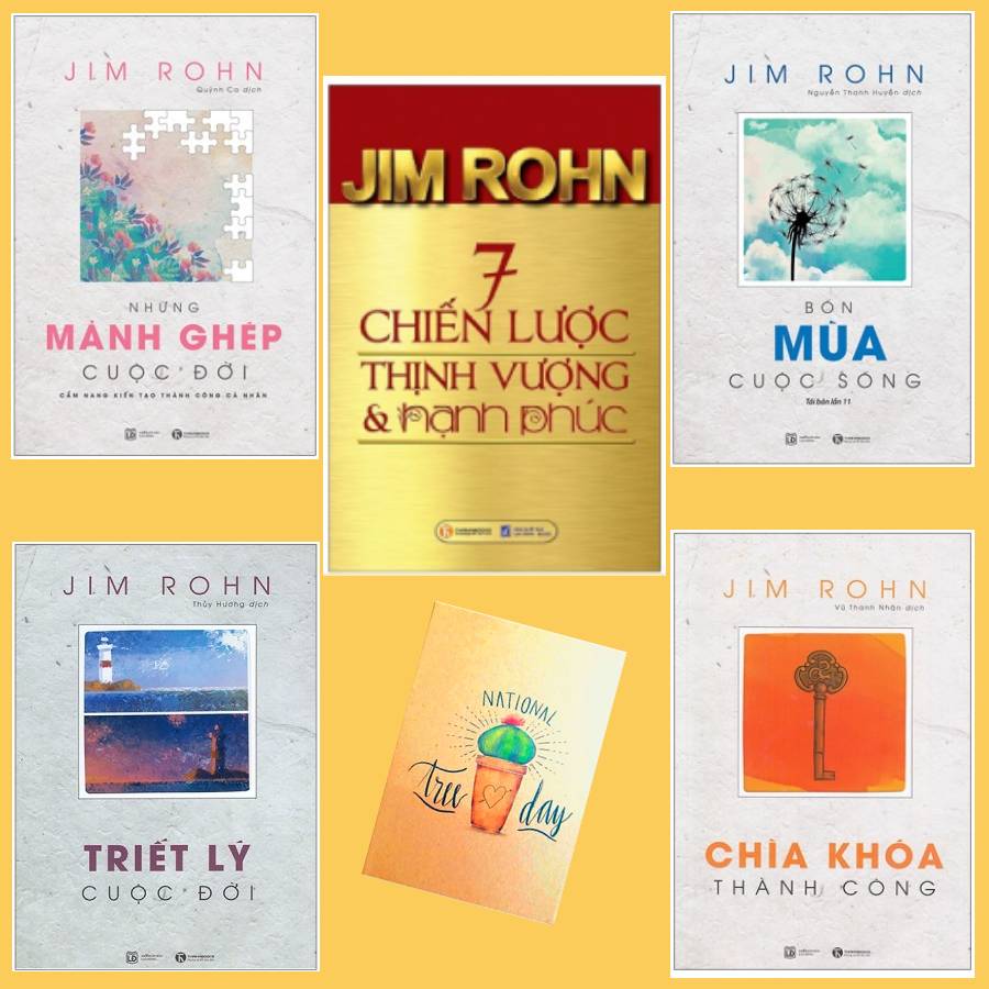 Combo Jim Rohn : Triết Lý Cuộc Đời, Những Mảnh Ghép Cuộc Đời,Chìa Khóa Thành Công,Bốn Mùa Cuộc Sống, 7 Chiến Lược Thịnh Vượng Và Hạnh Phúc ( Trọn Bộ 5 Cuốn )- Sổ Tay