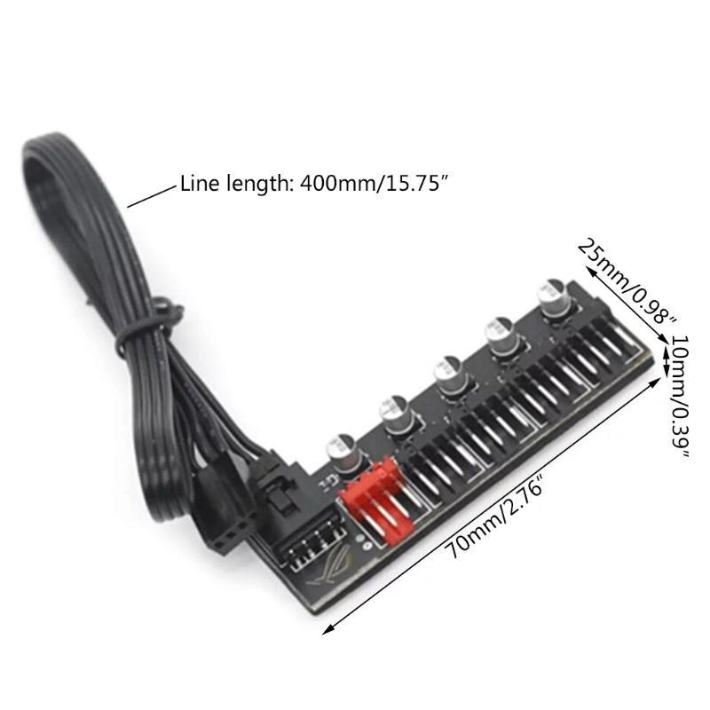 Rx Bộ Điều Khiển Tốc Độ Quạt Tản Nhiệt 4 Pin Pwm 5 Cổng Cho Máy Tính