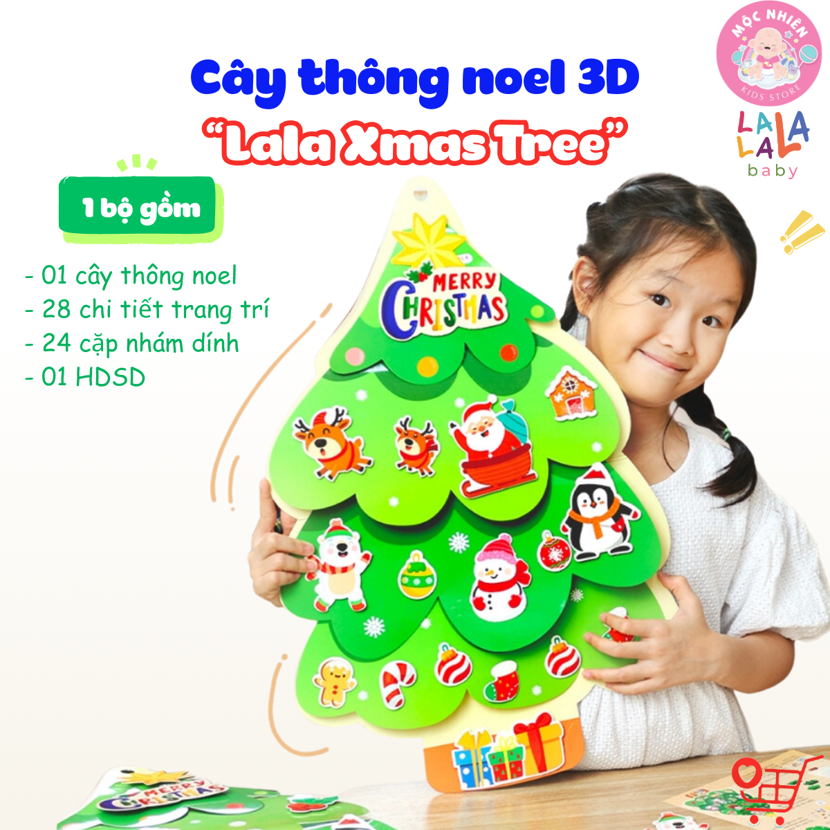 Cây Thông Noel Treo Tường 3D LalaXmas Tree - Đồ Chơi Thủ Công Cho Bé Lalala Baby