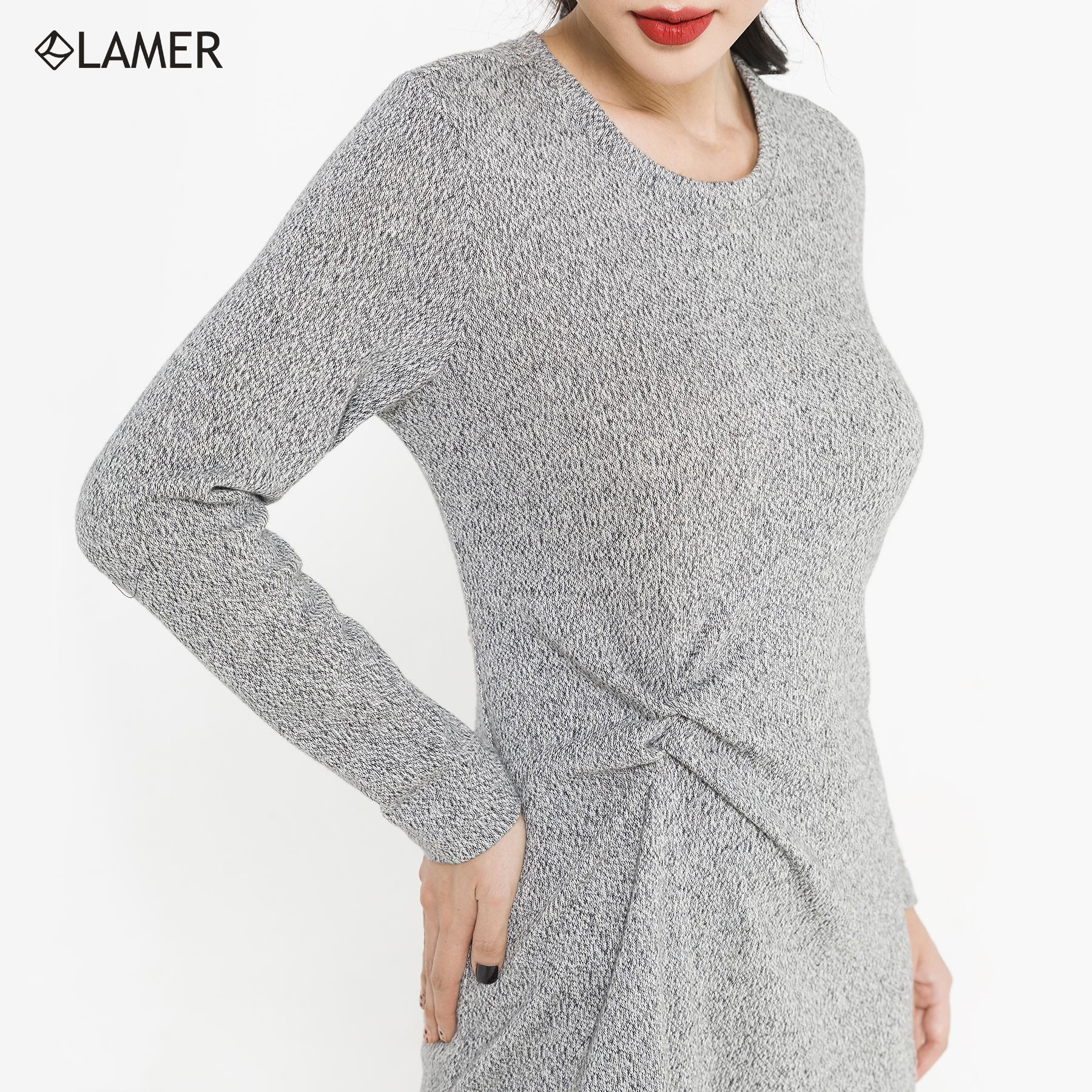 Đầm len suông vặn eo LAMER L63T20T006