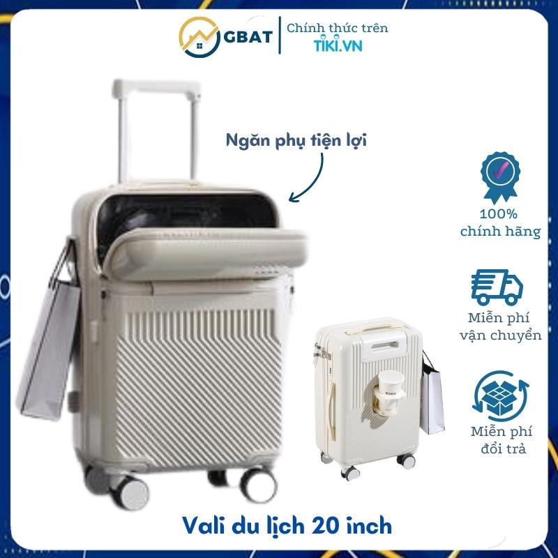 Vali Kéo Du Lịch 20 Icnh, Vali Đa Năng Mở Cốp Trước Kèm Khay Đựng Cốc Tiện Lợi - PVL2305