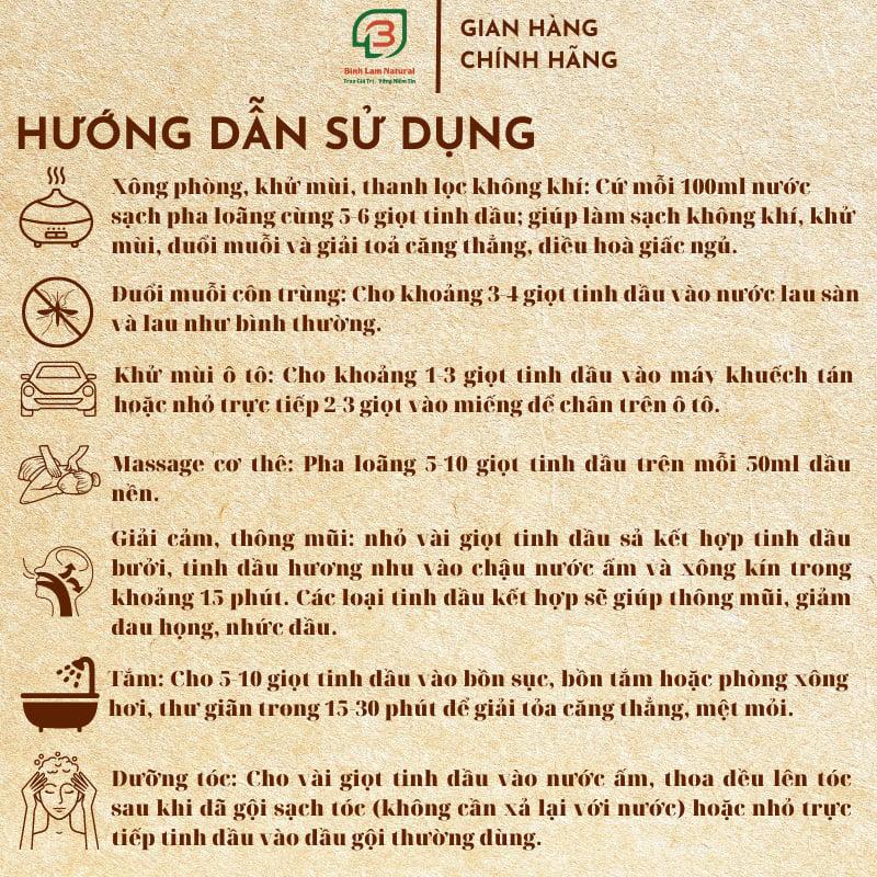 Combo 02 Tinh dầu sả java nguyên chất thơm phòng, kháng khuẩn, đuổi muỗi Bình Lam Natural 20ml