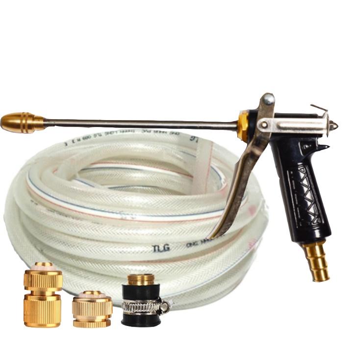 Rửa xe tưới cây Bộ dây và vòi xịt tăng áp lực nước 300% loại 30m cút đồng,nối đồng 206318