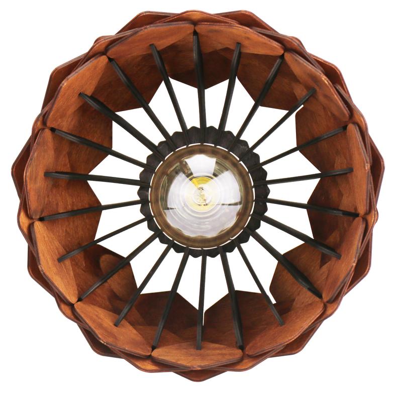Đèn gỗ thả trần CAO CẤP hiện đại sang trọng 28x31cm chất liệu gỗ trang trí cho phòng khách nhà căn hộ decor nhà quán cafe