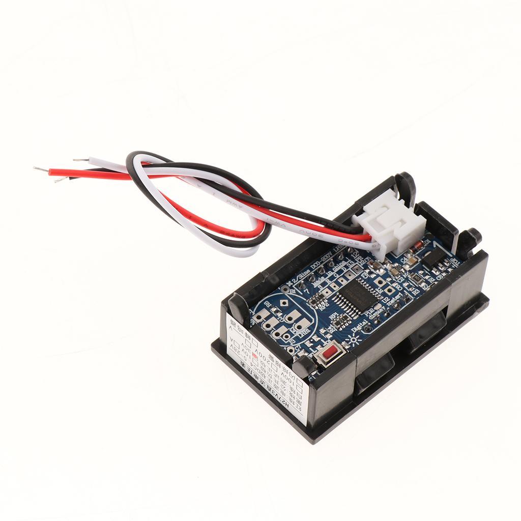 DC 0-30V 3-wire Voltage Meter LED Digital Voltmeter W/ Reverse Protection