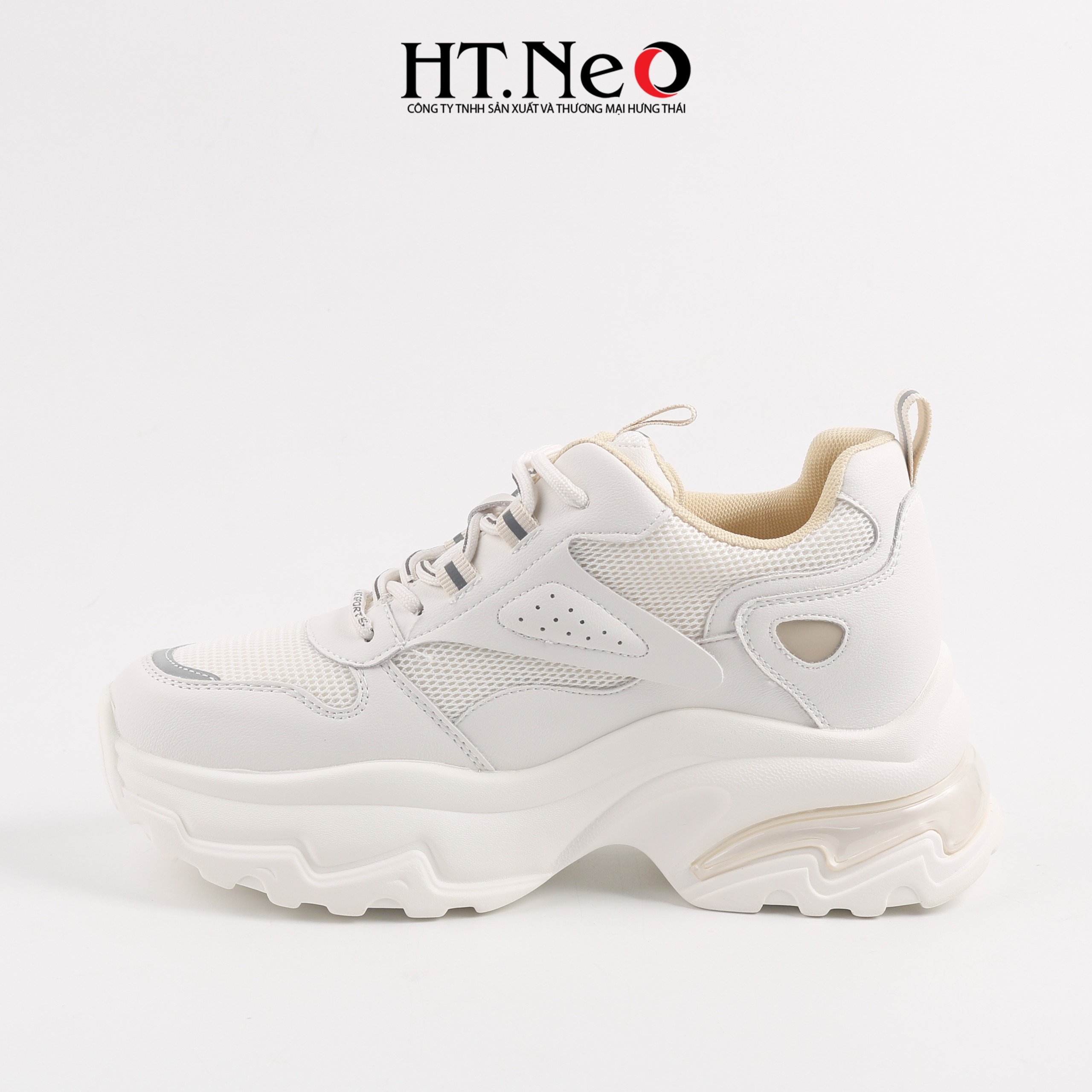 Giày thể thao, giày sneaker nữ đế cao su đúc, đế cao, chất liệu da kết hợp vải lưới, kiểu dáng trẻ trung, đi êm chân, thoải mái TTN17