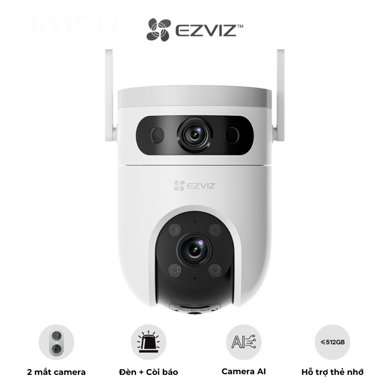 Camera WiFi EZVIZ  2 Mắt  Trong Nhà/ Ngoài Trời H7C/H9C  phát hiện con người, phát hiện hình dạng xe, phát hiện chuyển động - Hàng chính hãng