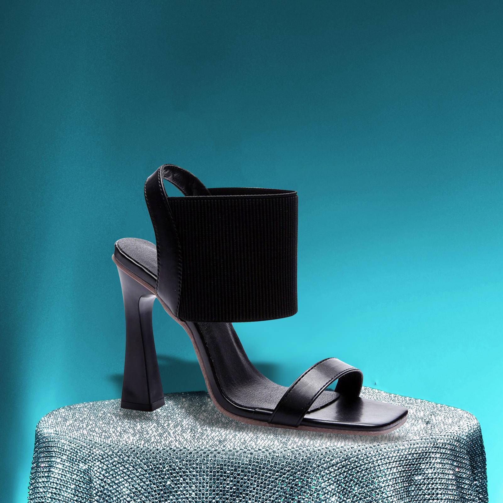 Womens Knitted High Heel Sandals Pumps Shoes Party Shoes Casual Dress Sandal