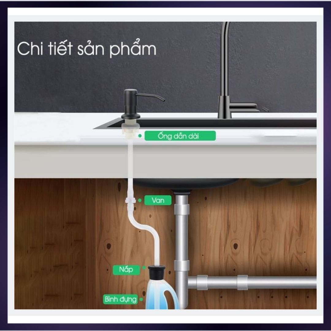 Bộ vòi xịt nước rửa chén gắn bồn rửa tự bơm hút dầu rửa bát với ống dẫn silicon dài 1,2m giúp kệ bếp đẹp và gọn gàng