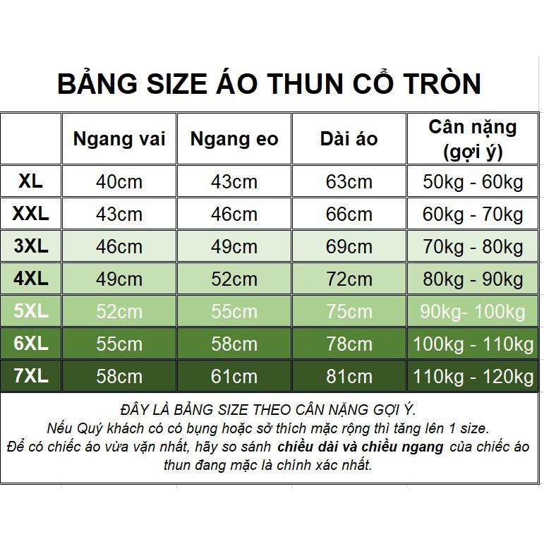 Áo thun nam nữ BIGSIZE từ 50kg đến hơn 120kg NHIỀU MÀU - NH Shop