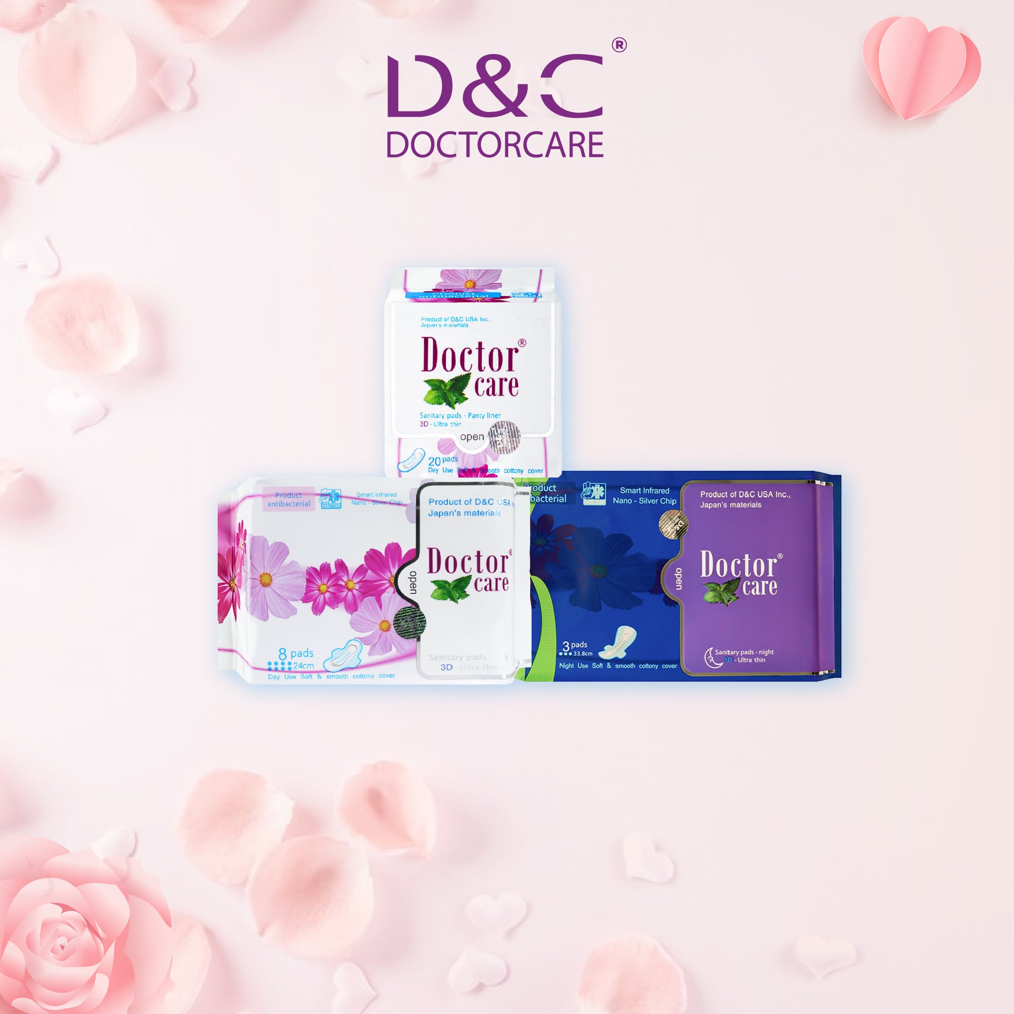 Băng vệ sinh thảo dược Doctor Care Combo BVS chăm sóc toàn diện Ngày Đêm Hàng ngày