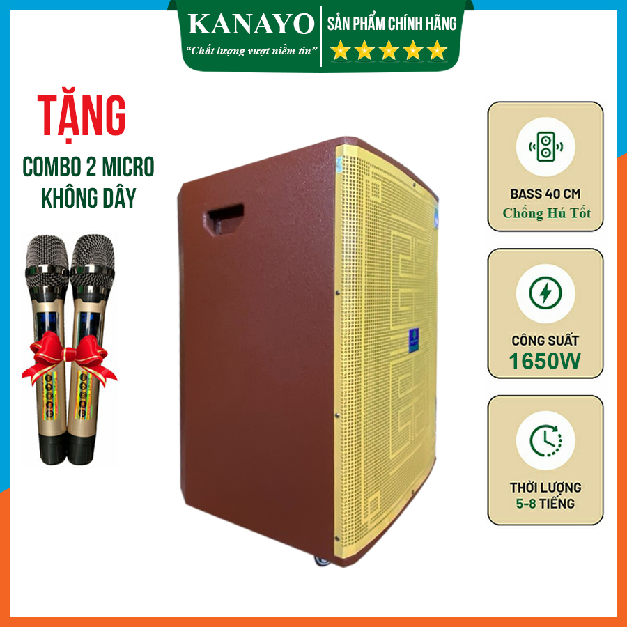 Loa kéo Karaoke Kanayo K-1650 thế hệ mới Bass 40 3 đường tiếng công suất lớn 1650W | Hàng chính hãng chất lượng cao | bền đẹp xu hướng thời trang